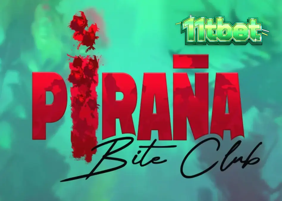 Tampilan visual retro pin-up dan piranha dalam slot Piranha Bite Club