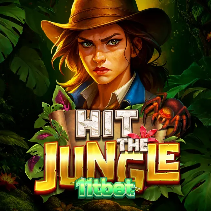 Tampilan visual slot Hit the Jungle dengan nuansa hutan yang rimbun dan grid yang dinamis.